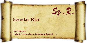 Szente Ria névjegykártya
